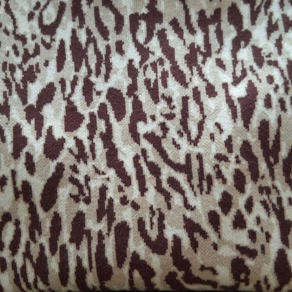 Maeve Puff Sleeve‎ Animal Print Pullover Sweater Womens XL Neutral NWOT